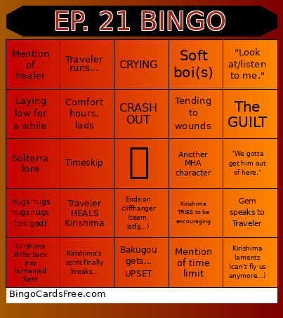 Yuzuya Fantasy Series Bingo Card