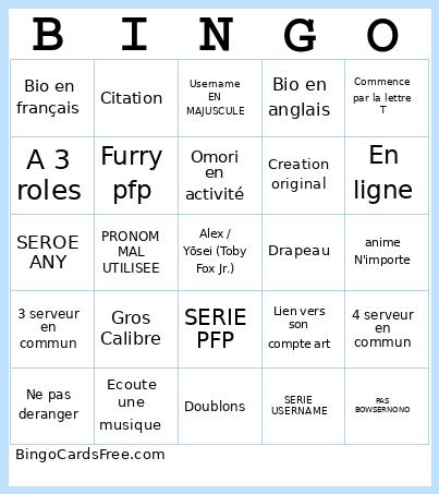 zaeazeaze Bingo