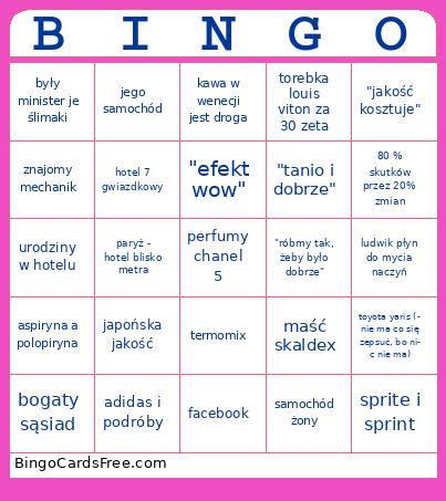 Zarządzanie jakością Bingo