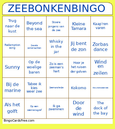 ZEEBONKEN Bingo Card