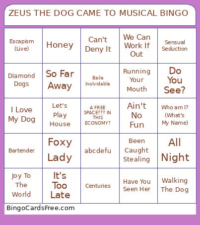 ZEUS THE DOG CAME TO MUSICAL BINGO