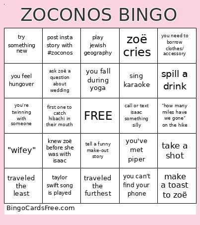 ZOCONOS BINGO