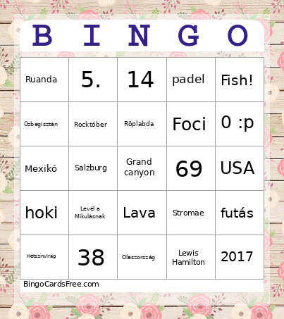 ZP Esküvő Bingo Card